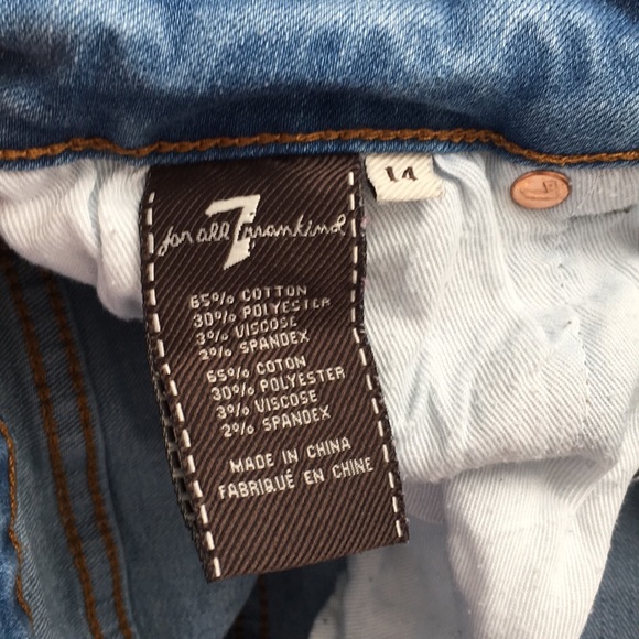 7FAM Paxtyn Ripped Jeans Girls 14 - Picture 4 of 4